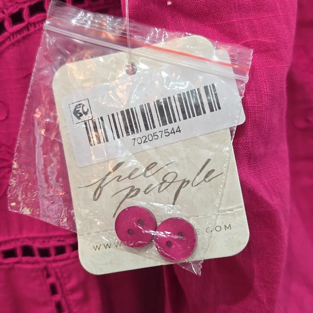 Free People Lisa Lace Midi Dress in Hollyhock Pink - Picture 2 of 7